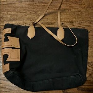 Tory Burch Black and Tan Interior Tote